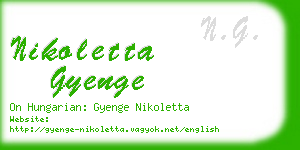 nikoletta gyenge business card
